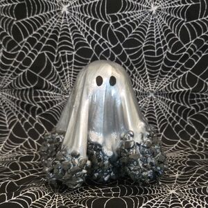 Handmade Resin Silver And Black Ghost Figurine